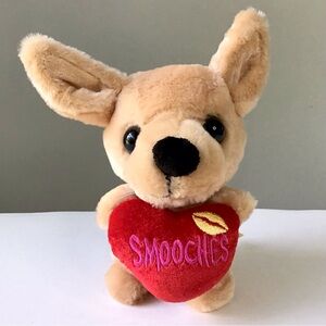 Dan Dee Puppy Dog Chihuahua Plush Smooches Embroidered Heart 7” Stuffed Animal
